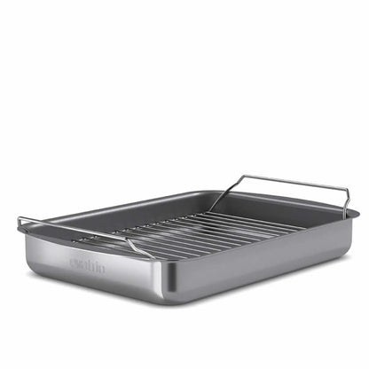 Professional roasting pan with rack 35x25 cm ceramic Slip-Let® coating