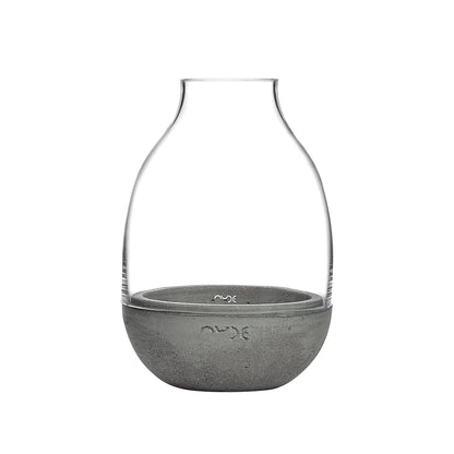 Nude Essentials Eden Mini Terrarium with Molded Concrete Base Clear