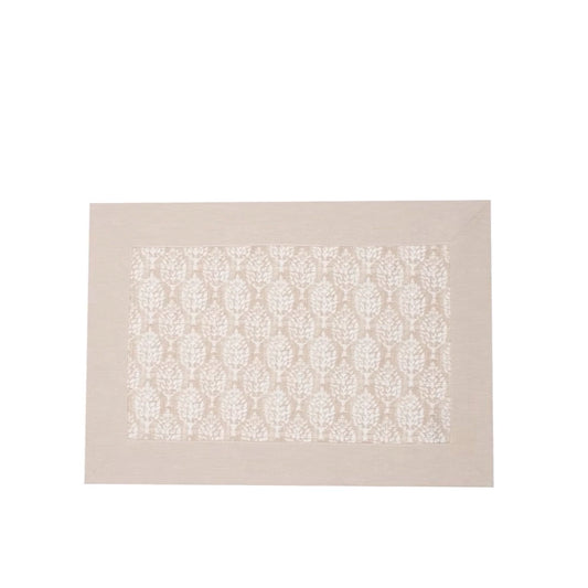 22 Maggio Istanbul Latte Placemat Set of 4-Beige rug with a subtle pattern on a white background