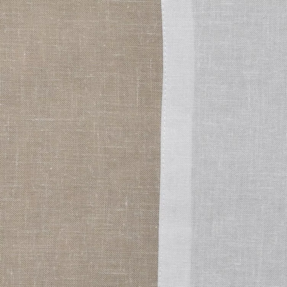 22 Maggio Istanbul Terreno Linen Tablecloth-Two-tone fabric swatch with beige and gray colors
