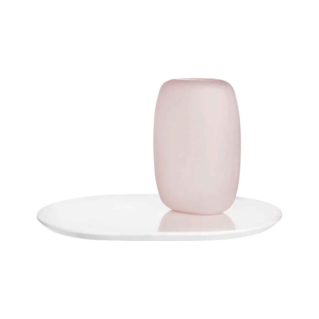 Nude Essentials Sweets Vase Opal Pink with Glossy White Base Medium 240mm