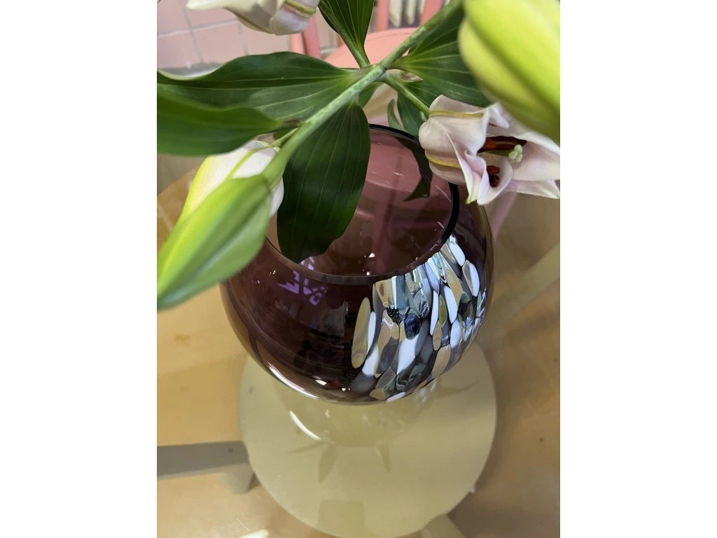 Marble Globe Vase Mulberry Delight