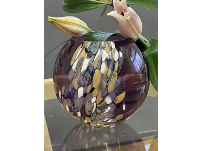 Marble Globe Vase Mulberry Delight