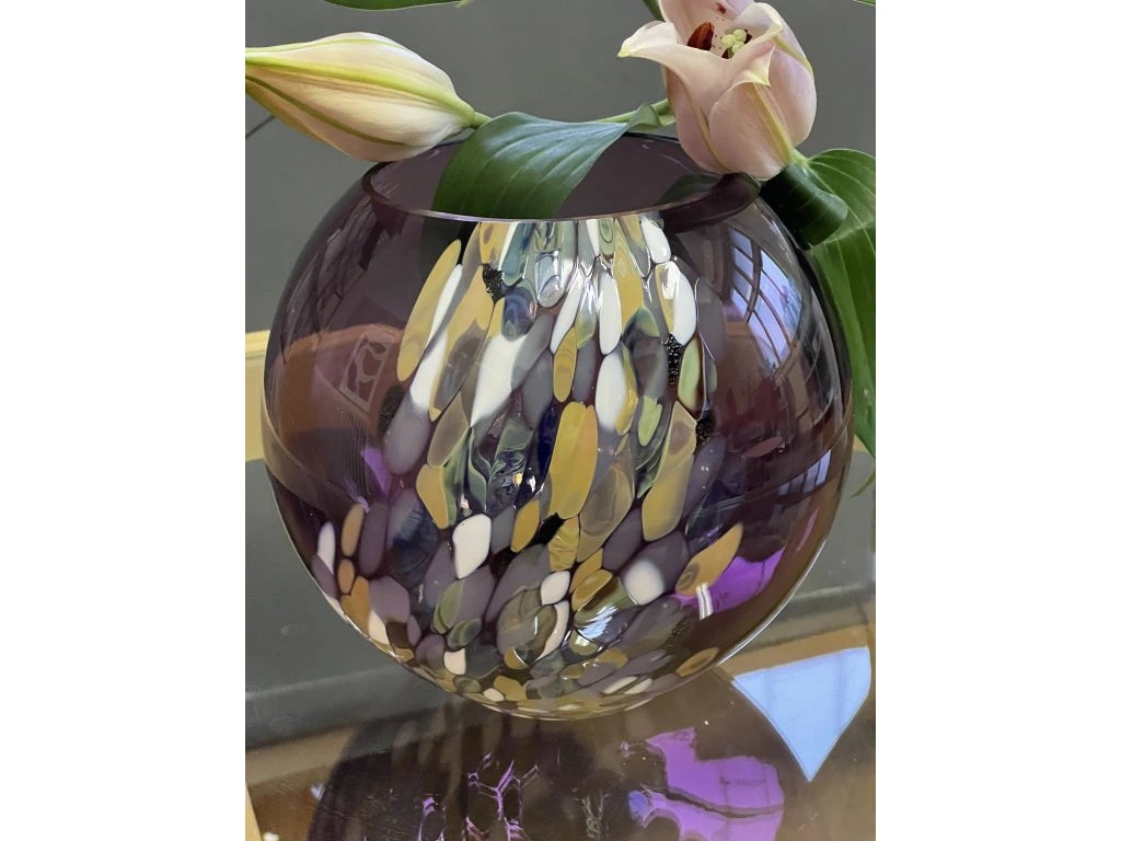 Marble Globe Vase Mulberry Delight