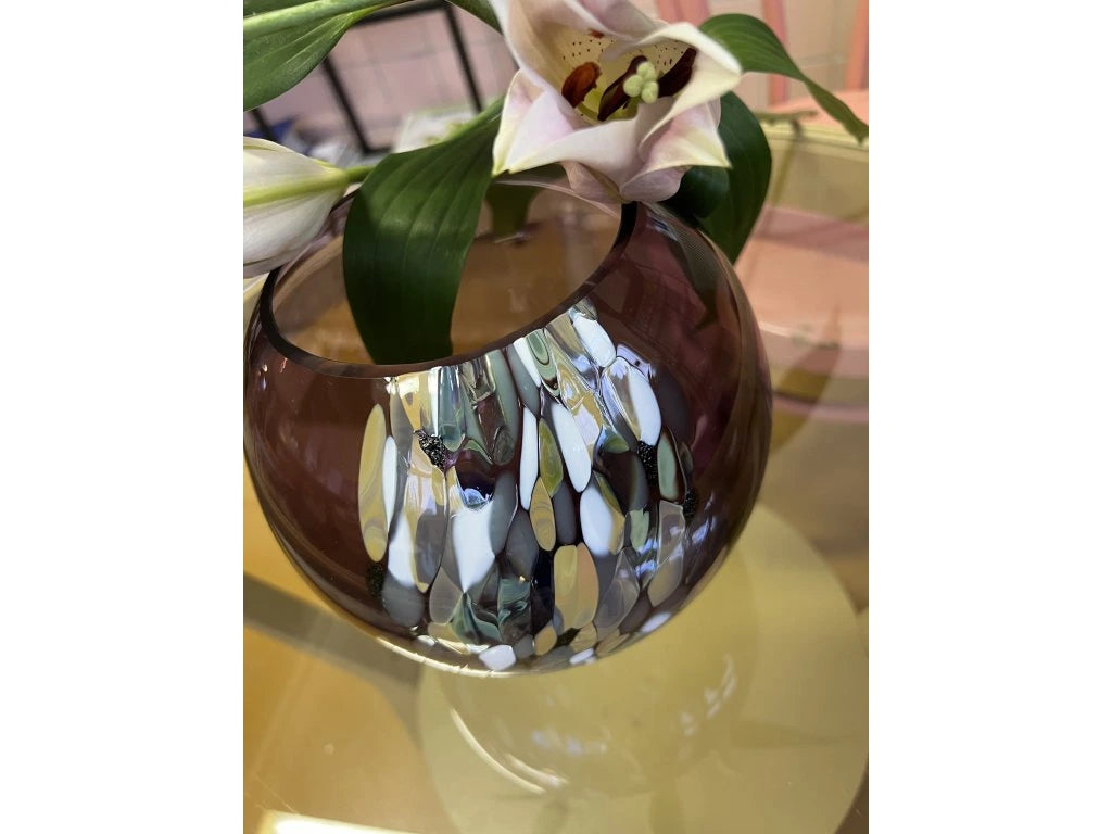 Marble Globe Vase Mulberry Delight