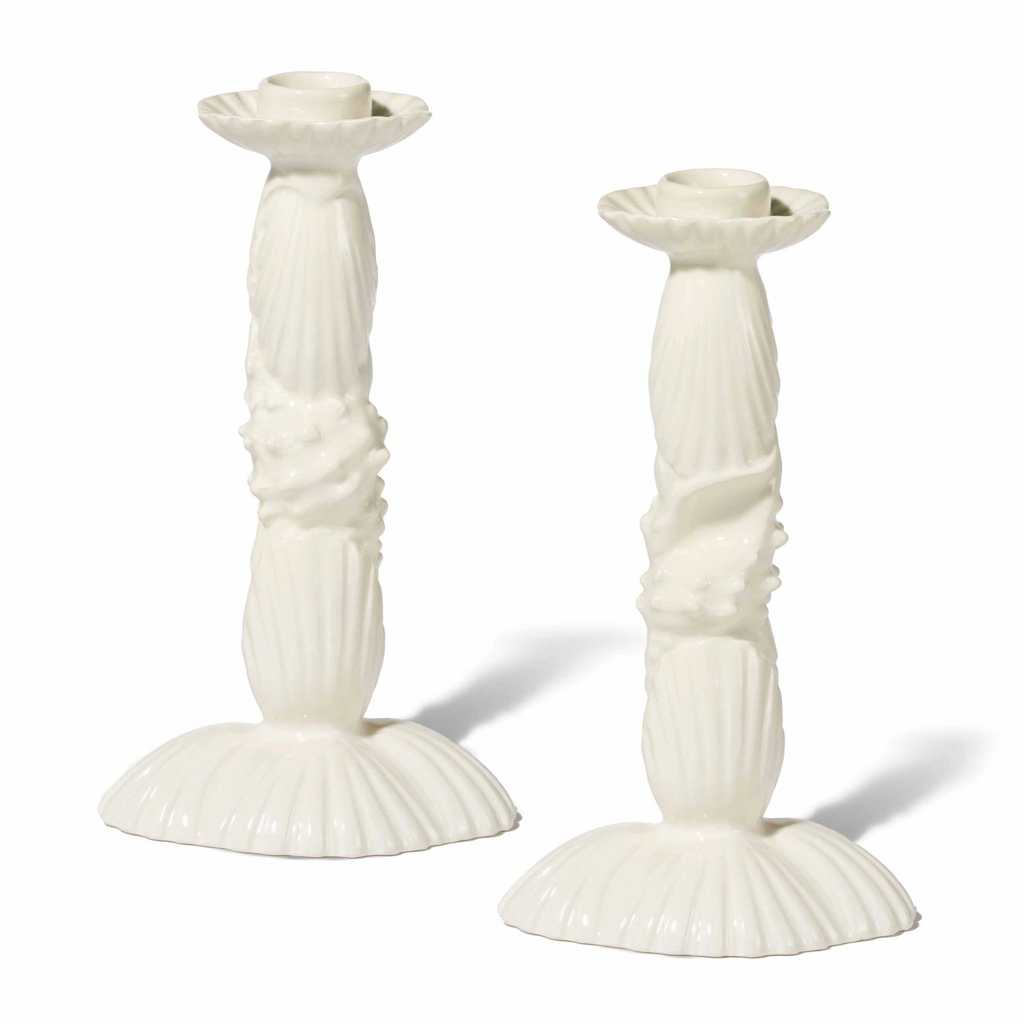 Shell Taper Candleholder - Set of 2