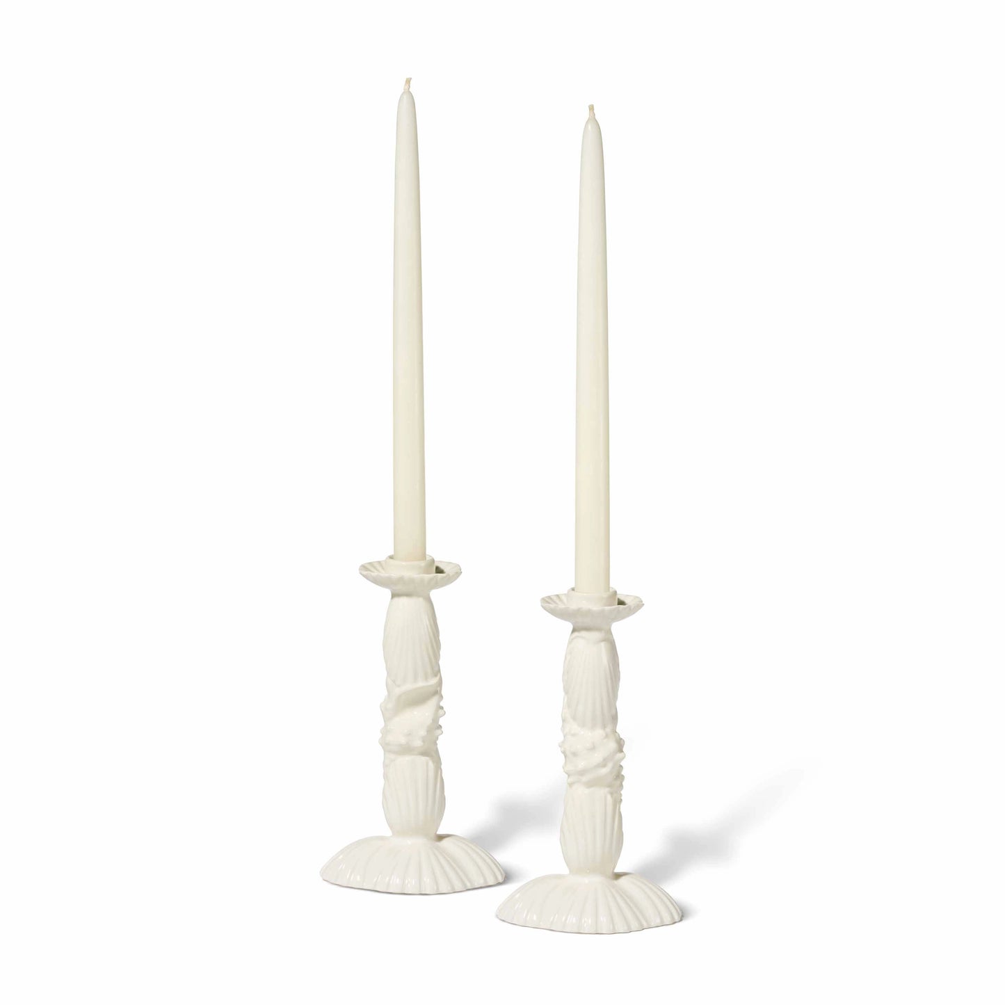 Shell Taper Candleholder - Set of 2