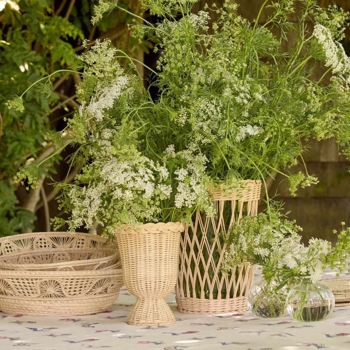 Freya Rattan Mini Pedestal Vase