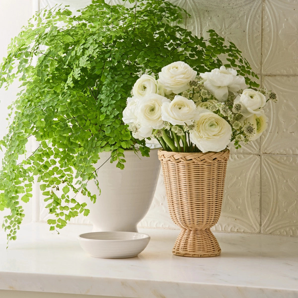 Freya Rattan Mini Pedestal Vase