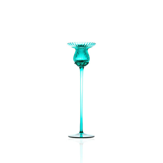 Tulipán Candle Holder 25 cm Turquoise