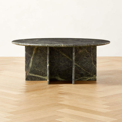 Pasar Round Green Marble Coffee Table