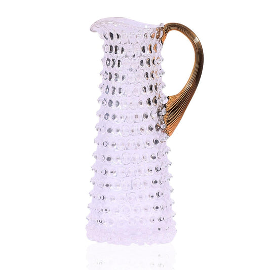 Eiffel Hobnail Jug 1L Crystal + Gold