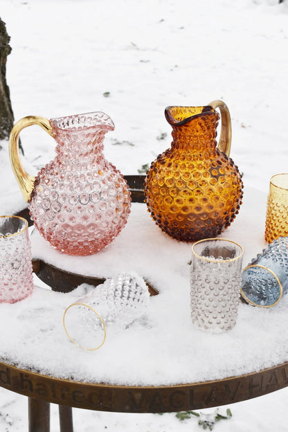 Paris Hobnail Jug 2L Amber + Gold