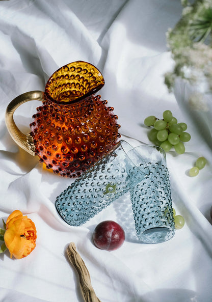 Paris Hobnail Jug 2L Amber + Gold