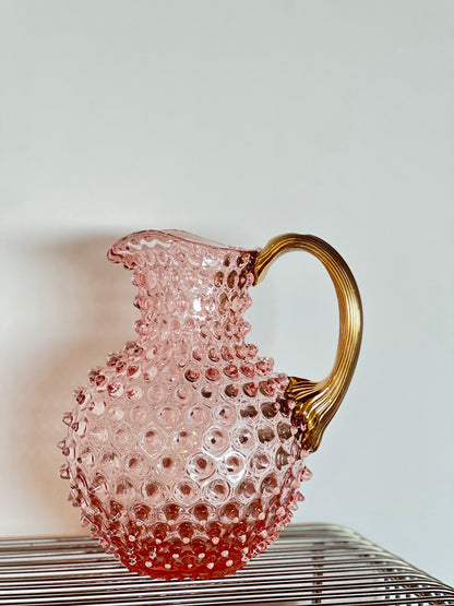 Paris Hobnail Jug 2L Rosa + Gold