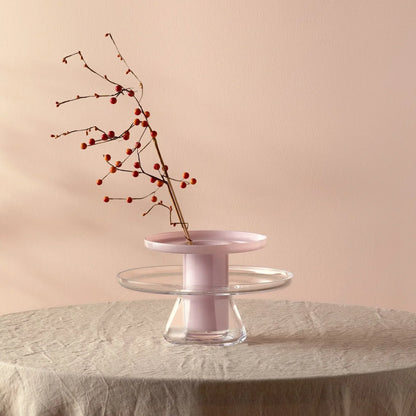 Nude Essentials Bloom Cake Stand with Dome Opal Pink