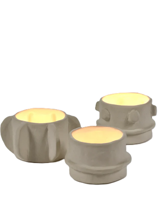 Tealight Holder Set – Beige Molly (Set of 3)