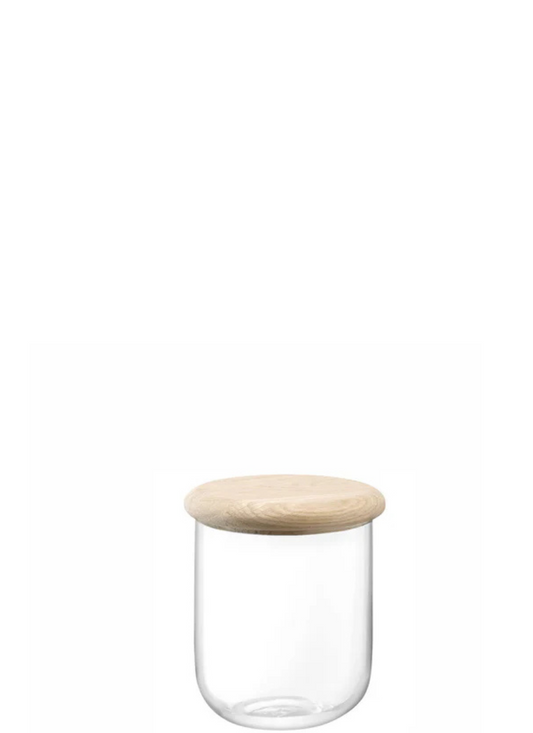 Dine Container & Oak Lid 12.5cm H14cm Clear