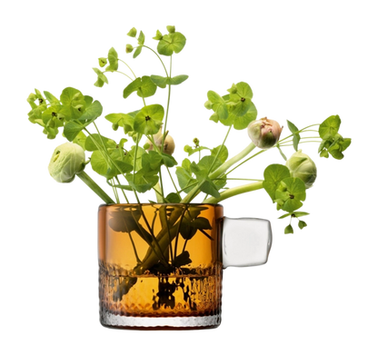 Handle Tealight Holder H9cm Olive Amber