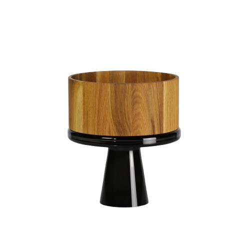 Wooden Bowl & Glass Stand M