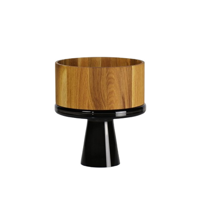 Wooden Bowl & Glass Stand M