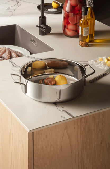 Sauté pan 28 cm Stainless steel with 2 handles