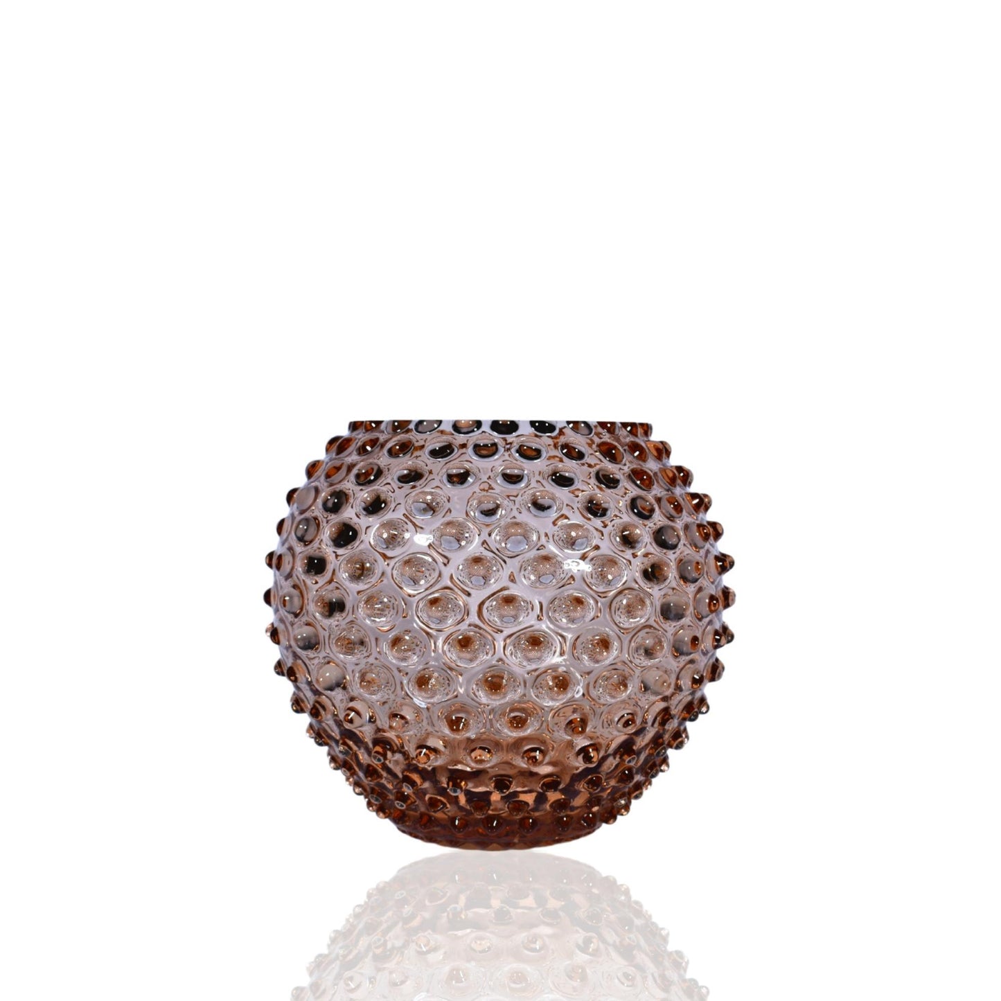 Hobnail Globe Vase 18 cm New Brown