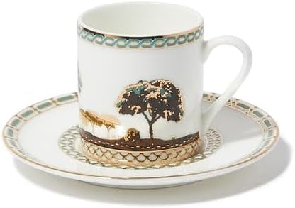 Arabic Coffee Cup & Saucer Set – 6 Porcelain