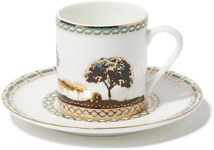Arabic Coffee Cup & Saucer Set – 6 Porcelain