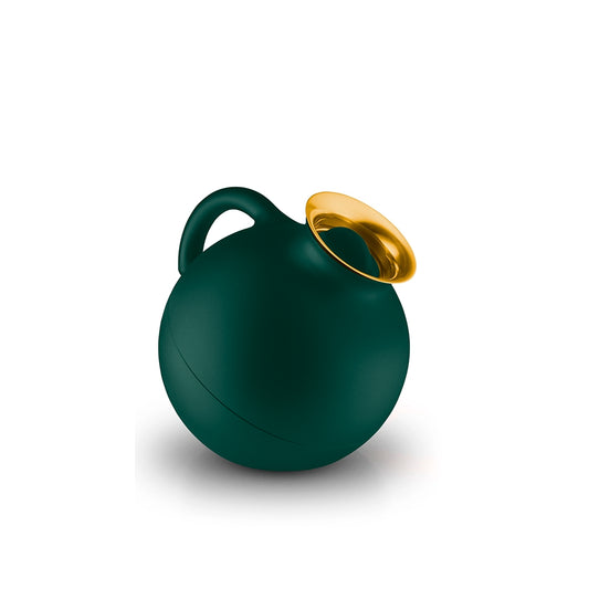 Vacuum Jug Globe Emerald Gold Rim