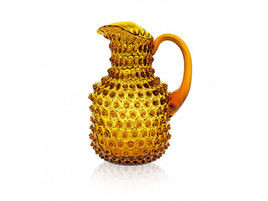 Amber Hobnail Square Jug