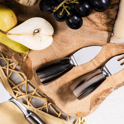 Parmigiano Serving Cutlery with Horn Handles