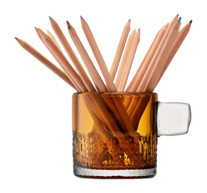 Handle Tealight Holder H9cm Olive Amber