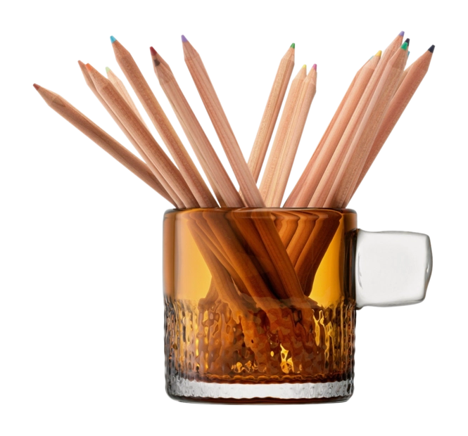 Handle Tealight Holder H9cm Olive Amber