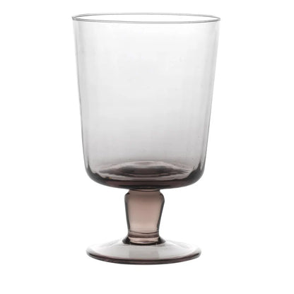 Set of 6 Plissé Rose Quartz Stem Glasses