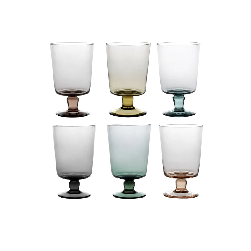 Set of 6 Puro Multicolor Stem Glasses
