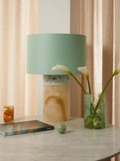 Carrara Marble & Onyx Pillar Lamp