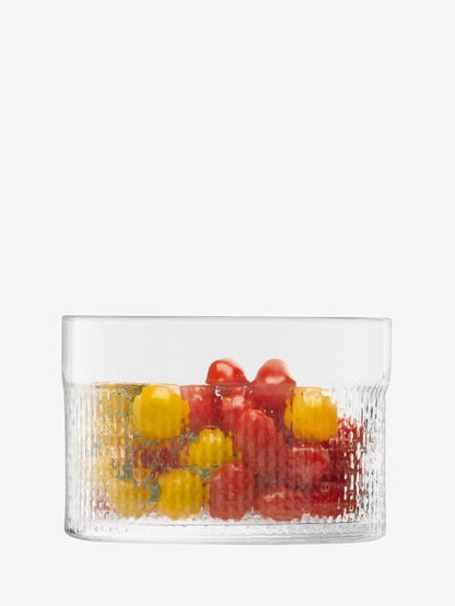 Wicker Container & Lid Ø19cm/H12.5cm Clear