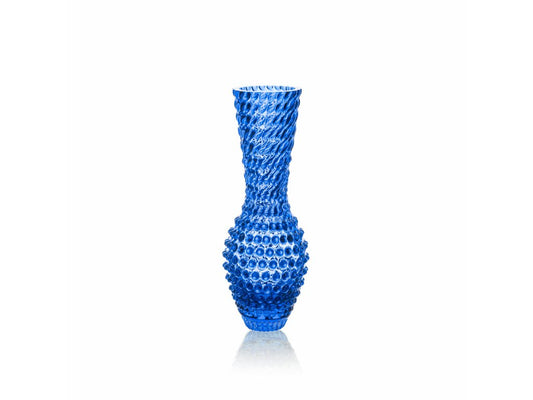 Electric Blue Hobnail Fugu Vase