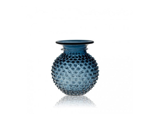 Underlay Blue Smoke Hobnail Collar Vase