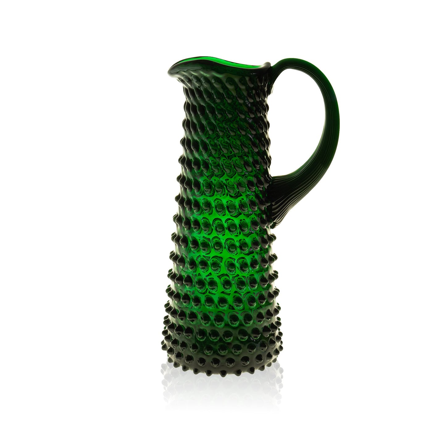 Dark Green Hobnail Jug Tall