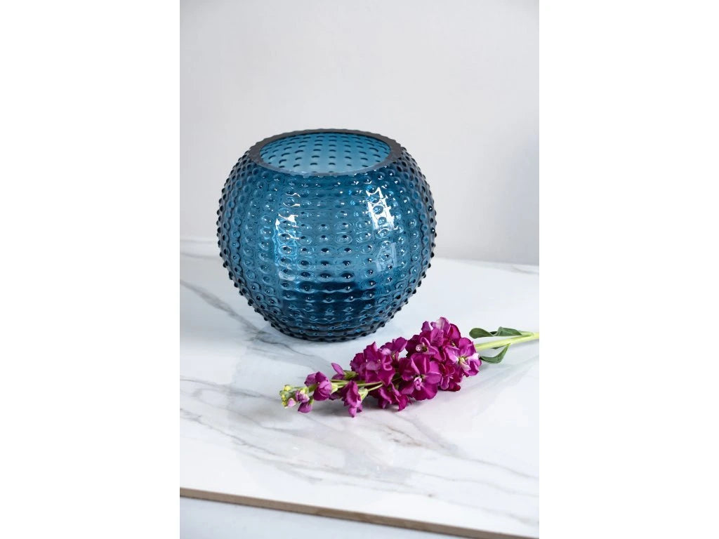 Underlay Blue Smoke Hobnail Vase Large