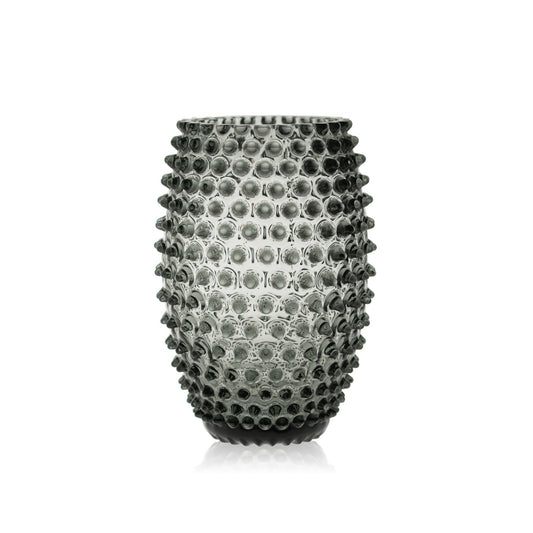 Grey Smoke Egg Hobnail Vase