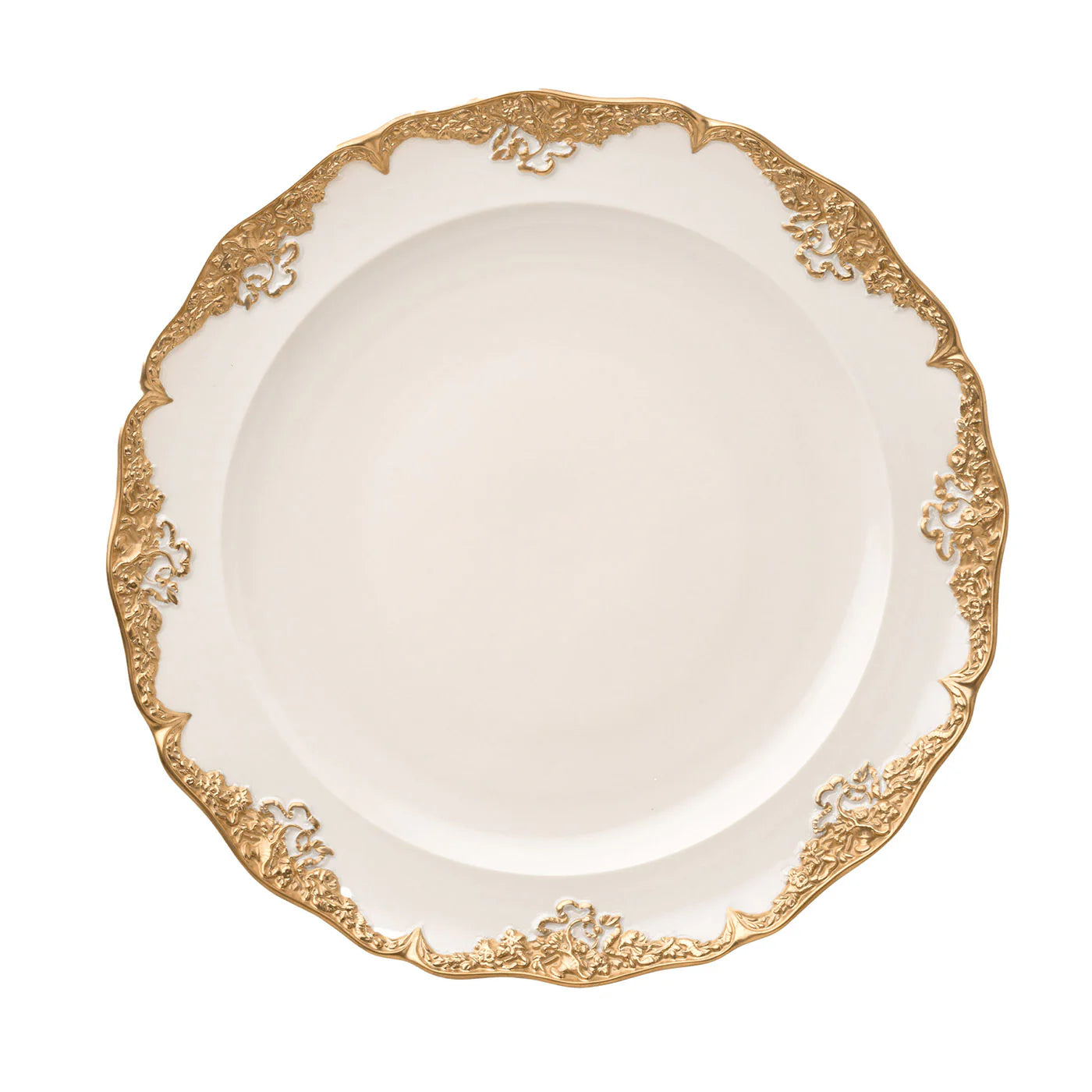 Irene Set of 2 White & Gold Dinner Plates