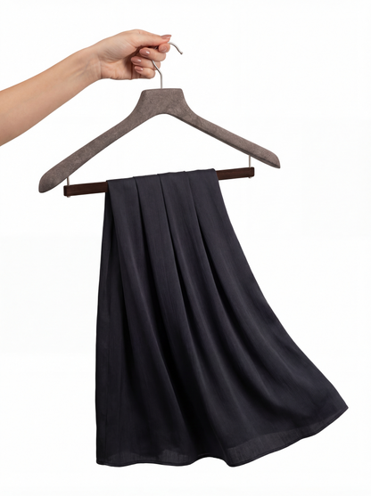 Hanger for suits with a velvet covered bar for trousers