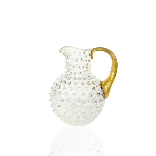 Paris Hobnail Jug 1L Crystal + Gold