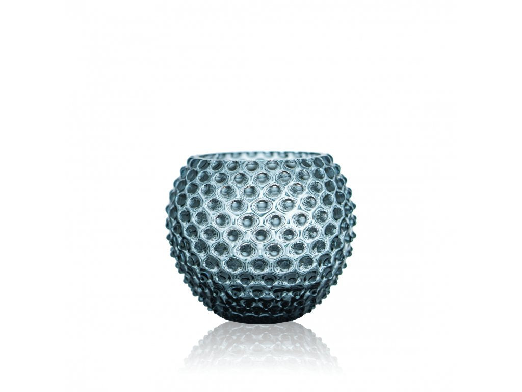 Misty Blue Hobnail Round Vase