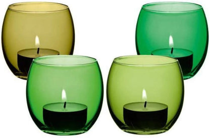 Coro Tealight Holder H6.5cm Leaf Assorted x 4