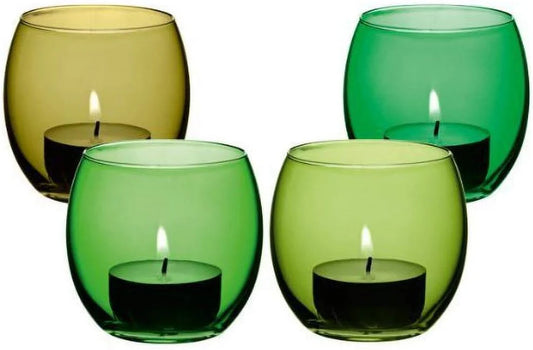 Coro Tealight Holder H6.5cm Leaf Assorted x 4