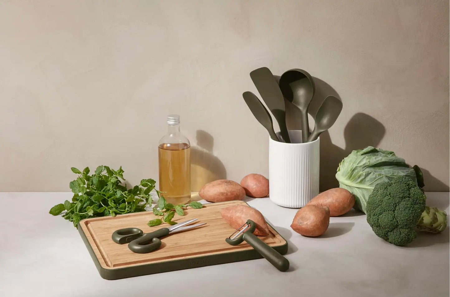 serving spoon - Green Tool - small